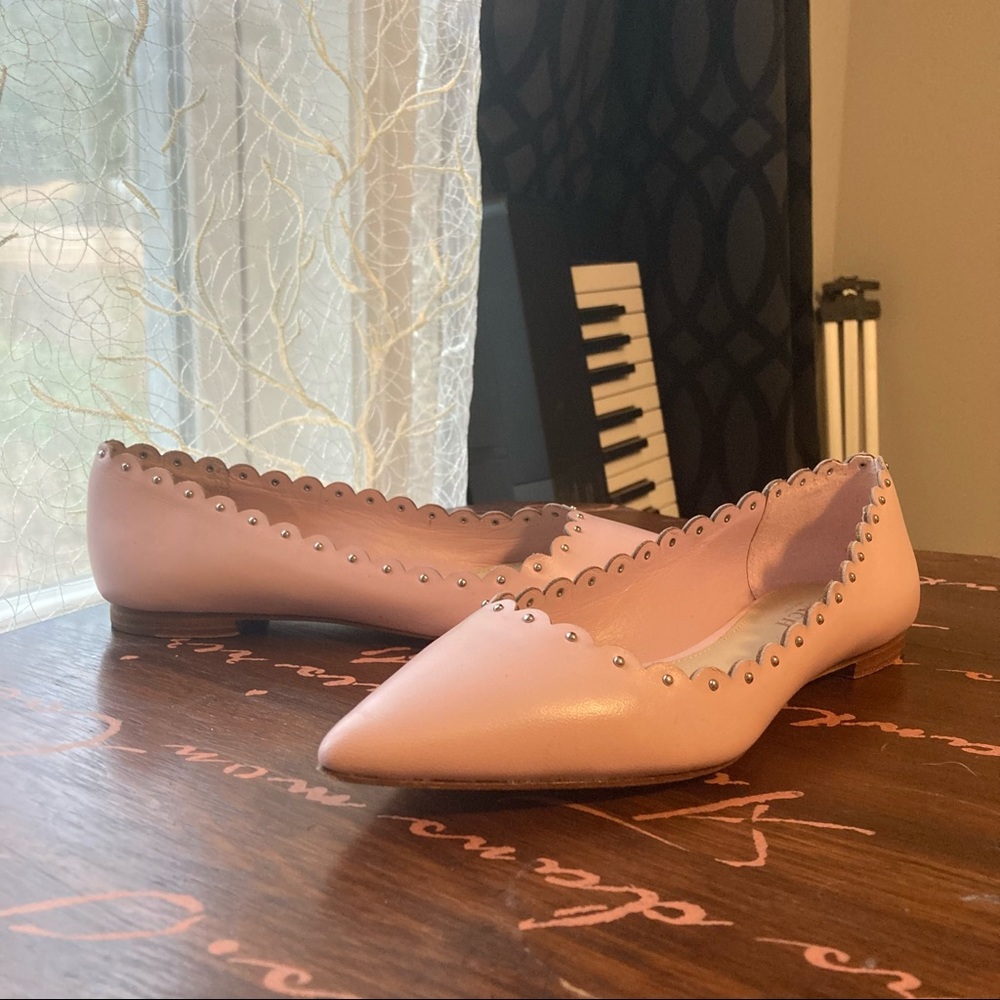Coach Y2K Millennial Pink Scalloped Embellished Baby Pink Flats
